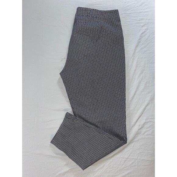 J Jill Lightweight Stretch Cotton Tapered Geometric Pattern Pants. Women's 10. - Picture 1 of 9